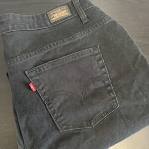 Vtg Levis 580 Jeans Womens 18 37x31.5 Black Dark Wash High Rise Boot Cut Denim